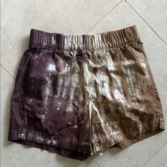 Cotton Citizen Brown Tie-Dye High Waist Shorts - Picture 1 of 4